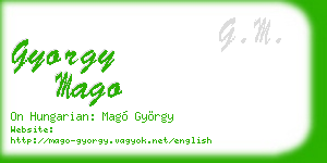 gyorgy mago business card