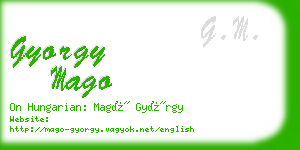 gyorgy mago business card